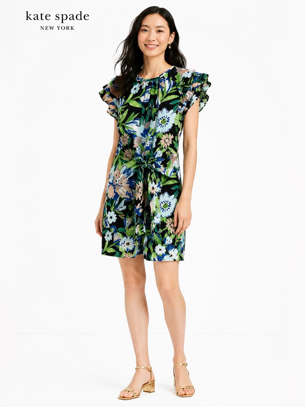 🌺 Kate Spade New York Floral Ruffle Sleeve Dress - NWOT